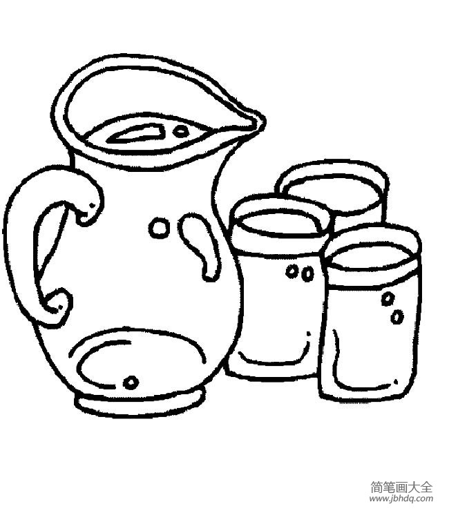 水杯、茶壶简笔画图片