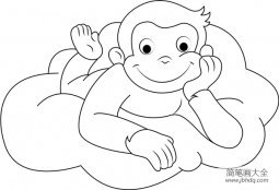 休息的猴子简笔画图片