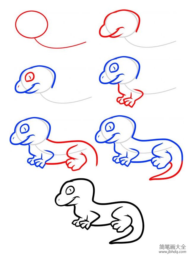 蜥蜴简笔画教程