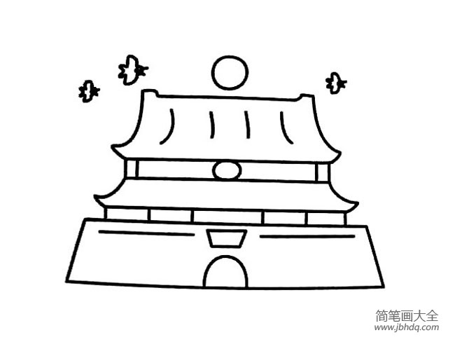 中国著名建筑 天安门简笔画图片