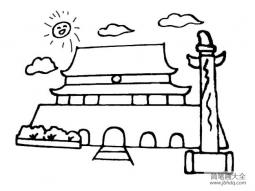 中国著名建筑 天安门简笔画图片