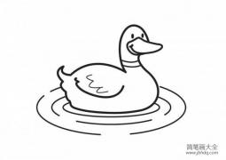 动物简笔画 水里的鸭子简笔画图片