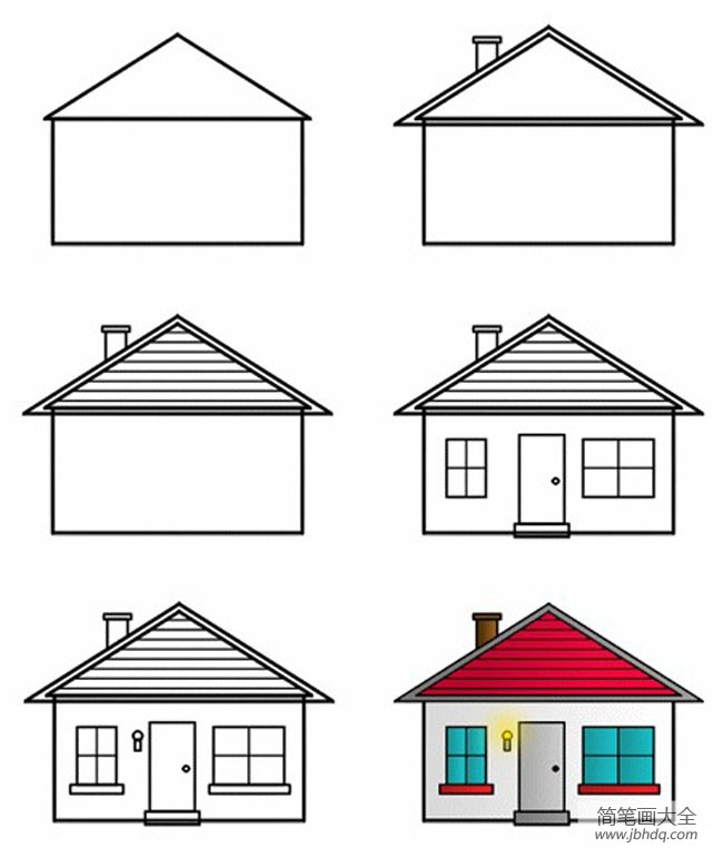 简笔画图文教程 简单的房子简笔画步骤图