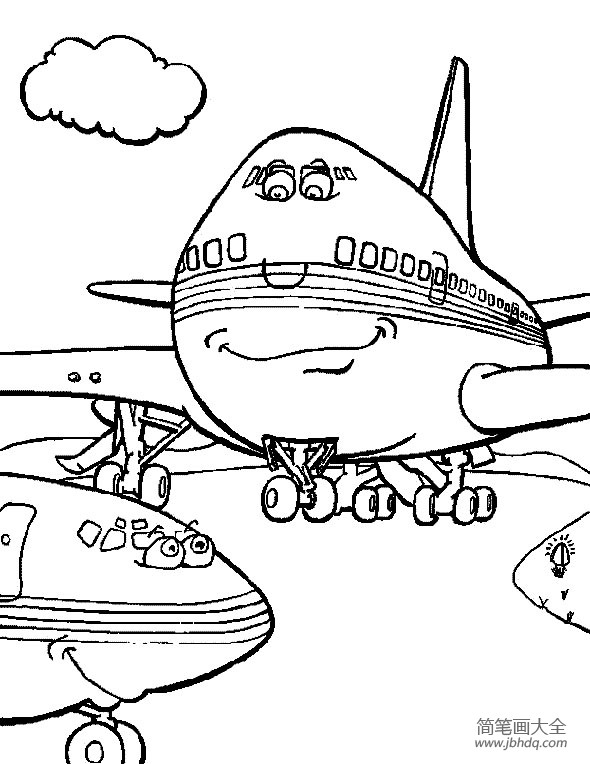 卡通飞机简笔画图片 飞机简笔画