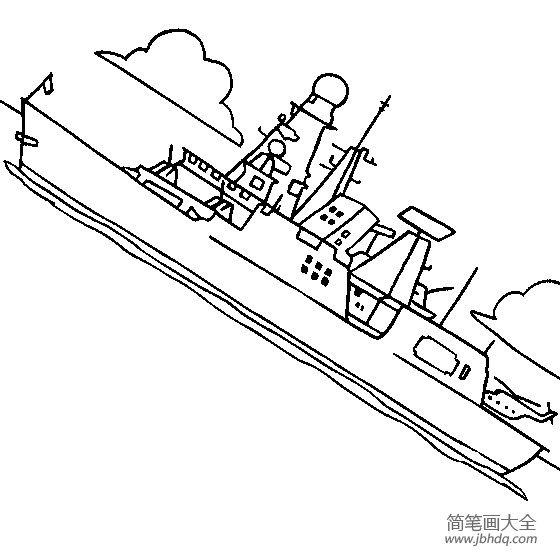 驱逐舰简笔画 多里亚号驱逐舰简笔画图片