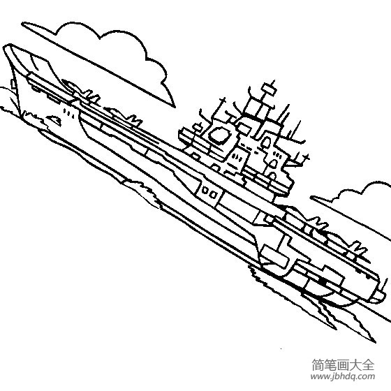 中国航母简笔画立体图片