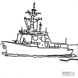 船的简笔画 世宗大王号驱逐舰简笔画图片