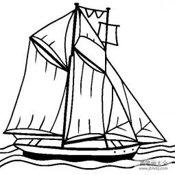 帆船简笔画 双桅帆船简笔画图片