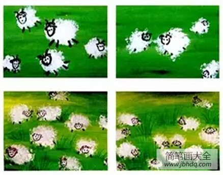 幼儿园小班画画教案设计-毛茸茸的绵羊