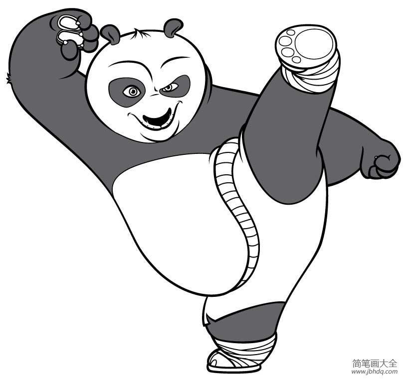 功夫熊猫一步一步的画图片