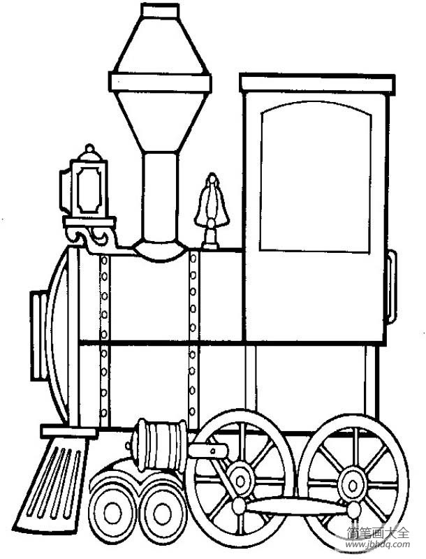 古老火车头的简笔画图片