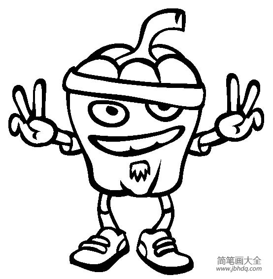 蔬菜图片 卡通甜椒简笔画