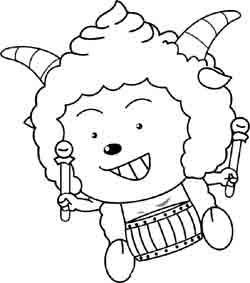 儿童画 可爱的懒羊羊
