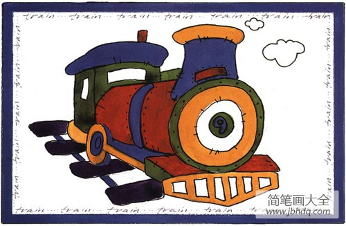 儿童画 小小火车头
