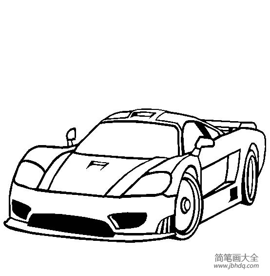 萨林超级跑车简笔画图片