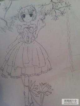 儿童漫画 樱花树下的女孩