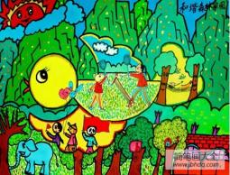 儿童画 和谐的森林家园