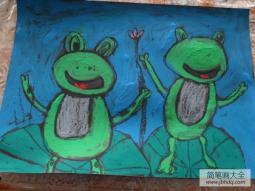儿童版画 青蛙在唱歌
