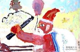 儿童版画 驾雪橇的圣诞老人