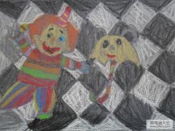 儿童版画 小丑和他的搭档 