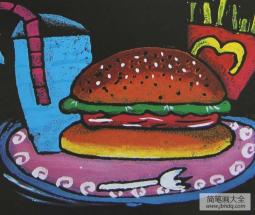 儿童版画 美味的汉堡包
