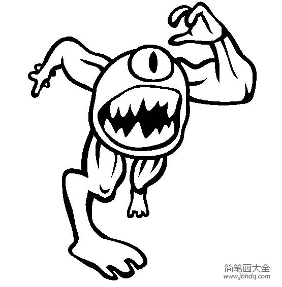 动漫人物简笔画 怪物电力公司怪物简笔画