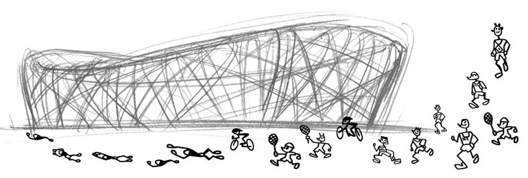 奥运会图片 北京奥运会鸟巢简笔画图片