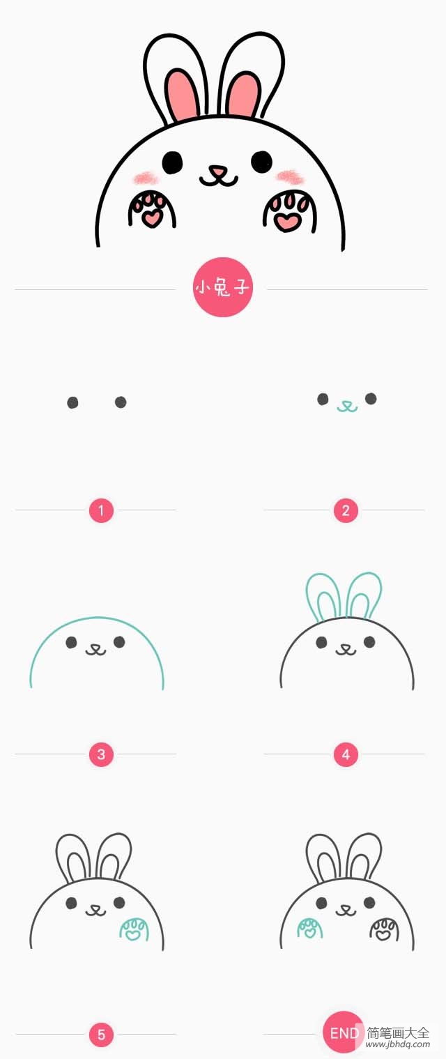 简笔画教程 简单的小兔子简笔画步骤图