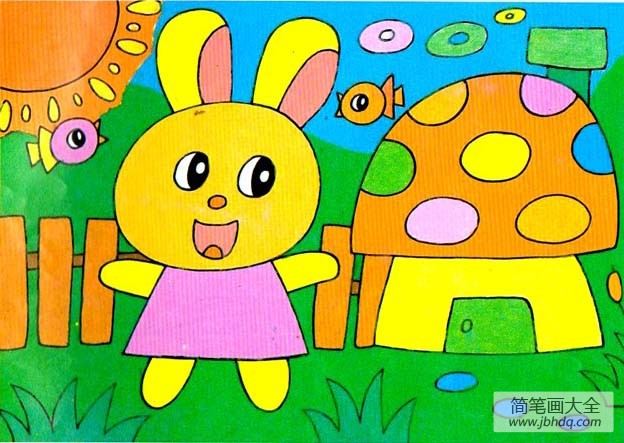 儿童画教案 做早操的小兔子