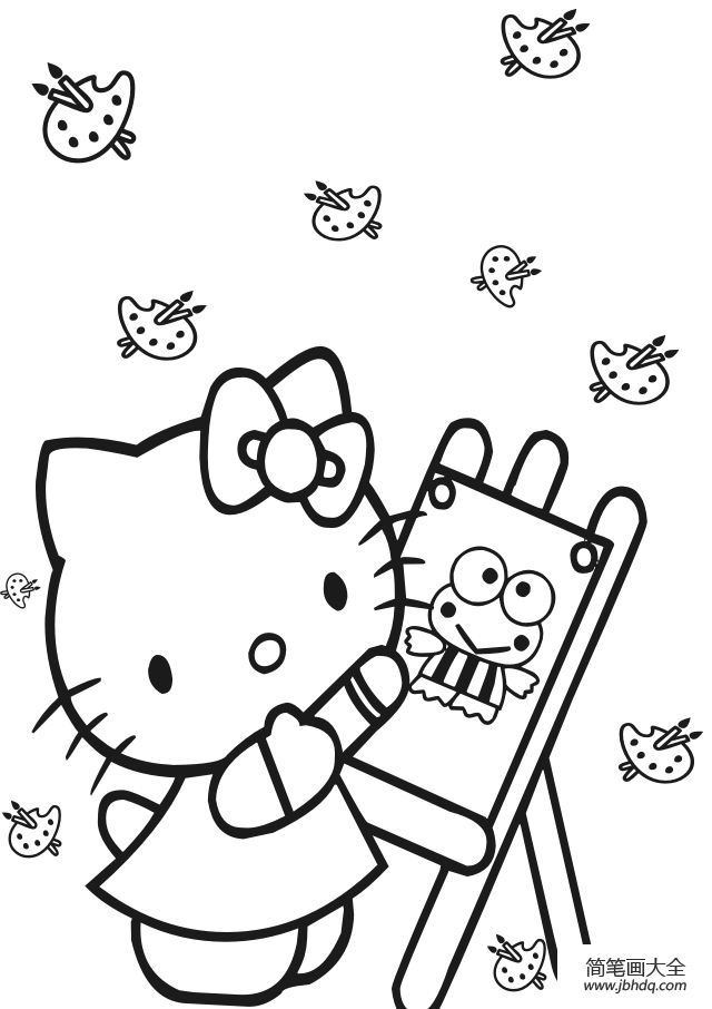 动漫人物简笔画 hello kitty系列简笔画图片