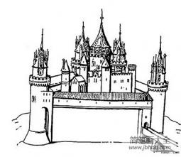 建筑图片 美丽的城堡简笔画图片