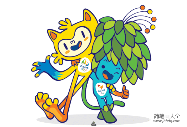 2016里约奥运会吉祥物卡通简笔画