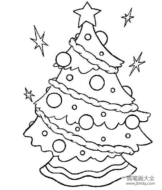 圣诞节关于圣诞树的简笔画图片