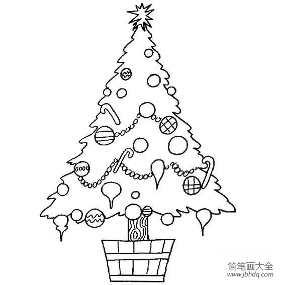 圣诞节关于圣诞树的简笔画图片