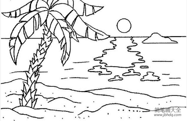 夏天的椰子树简笔画图片