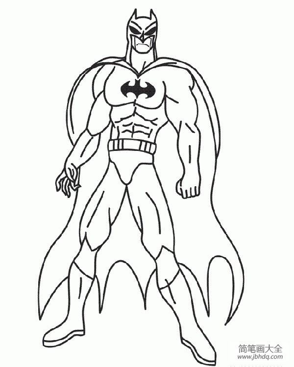 动漫人物简笔画 蝙蝠侠简笔画画法