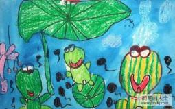 儿童画 绿色青蛙