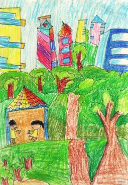 儿童画 绿色家园