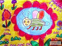 儿童画 辛勤采蜜的小蜜蜂