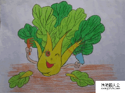 儿童画 多吃蔬菜身体好