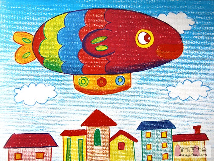 儿童画 热气球