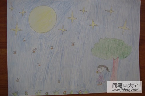 我与月亮绘画,中秋节儿童画画图片