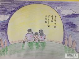 儿童画中秋节的画-年年中秋望月圆