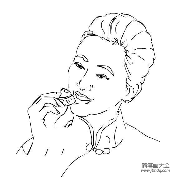 2016中秋节吃月饼简笔画