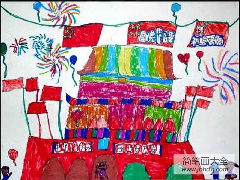 国庆节的图画儿童画-国庆假期乐趣多
