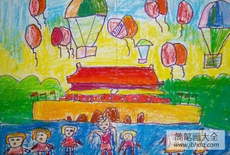 国庆节主题儿童画大全-欢庆国庆节