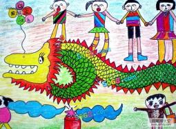 庆祝国庆节儿童画-国庆欢乐汇