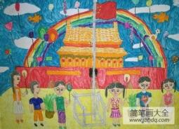 十一国庆节儿童画-祖国生日快乐