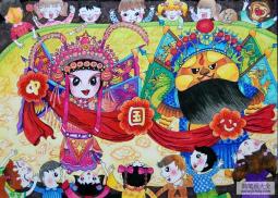 十一国庆节儿童画-一颗中国心