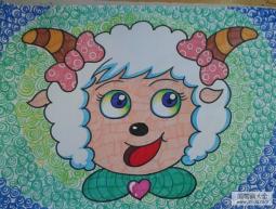 喜羊羊卡通人物儿童画分享,国庆节日儿童画范画